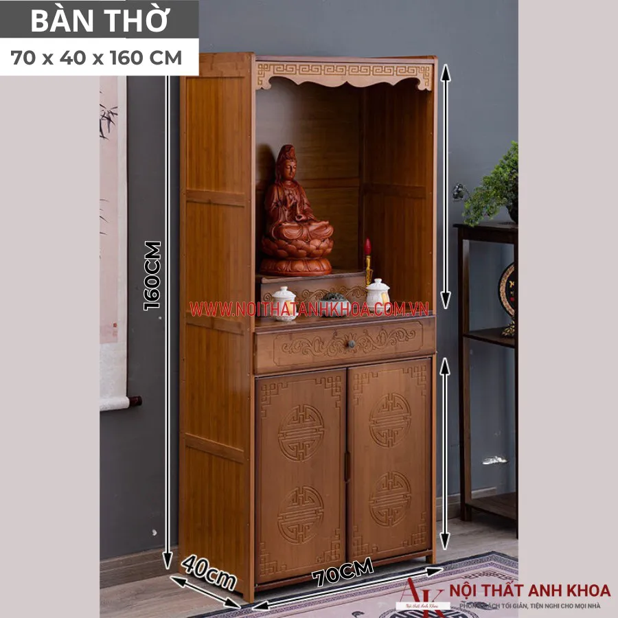 Bàn Thờ Phật Quan Âm Gỗ Công Nghiệp Giá Tốt
