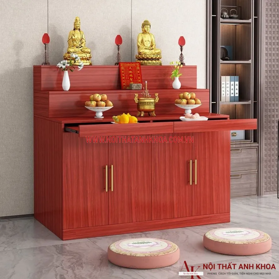 Bàn Thờ Phật Và Gia Tiên Gỗ Công Nghiệp