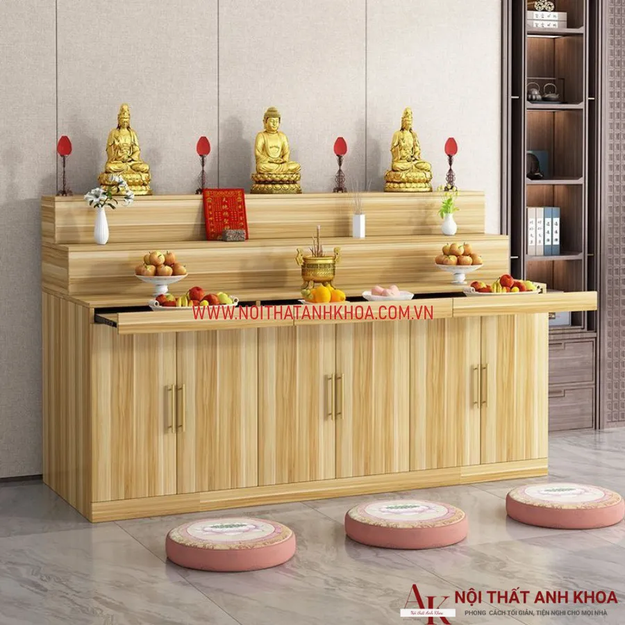 Bàn Thờ Phật Và Gia Tiên Gỗ Công Nghiệp