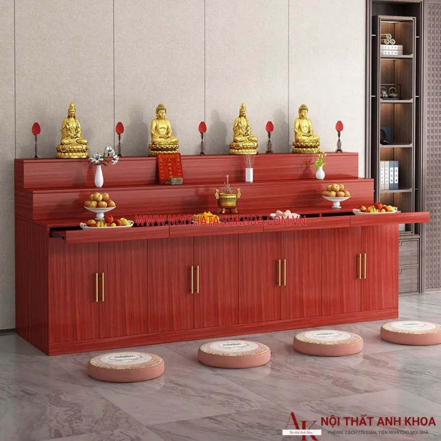 Bàn Thờ Phật Và Gia Tiên Gỗ Công Nghiệp