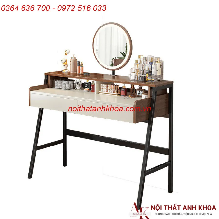 Bàn Trang Điểm Có Gương Gỗ Công Nghiệp Đẹp Hiện Đại