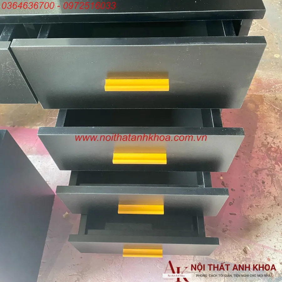 Bàn Trang Điểm Đẹp Gỗ Công Nghiệp MDF Màu Đen Có Led Giá Tốt