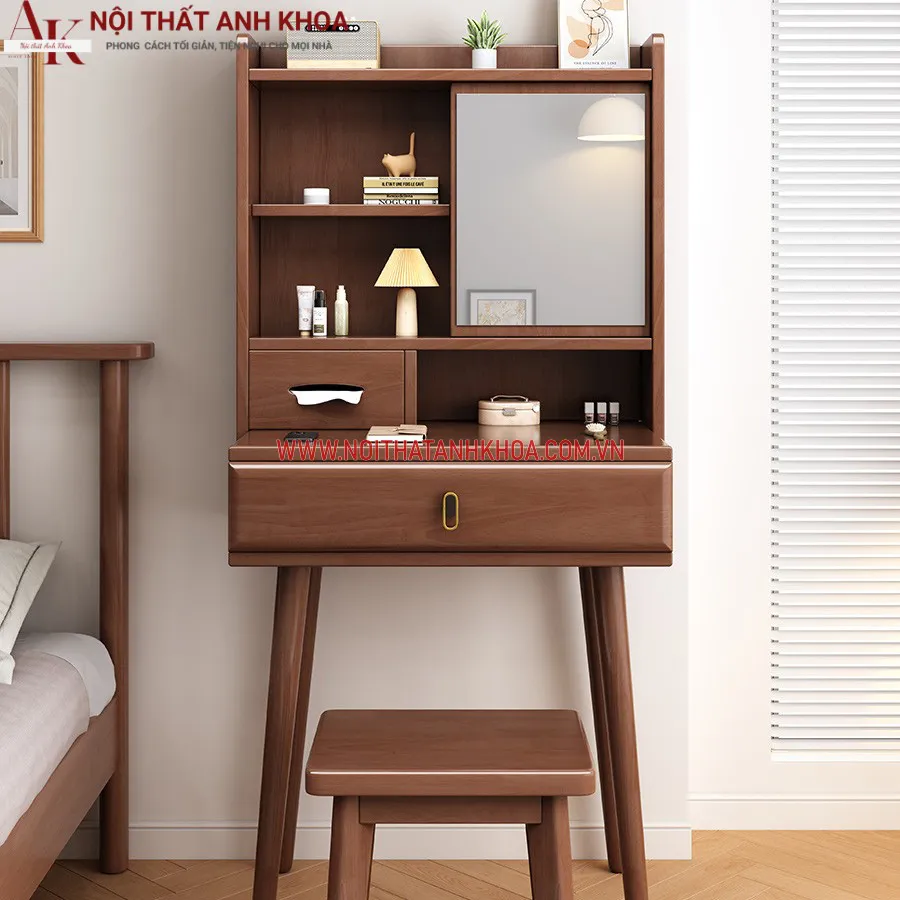 Bàn Trang Điểm Đơn Giản Gỗ Tự Nhiên Đẹp Cho Phòng Ngủ