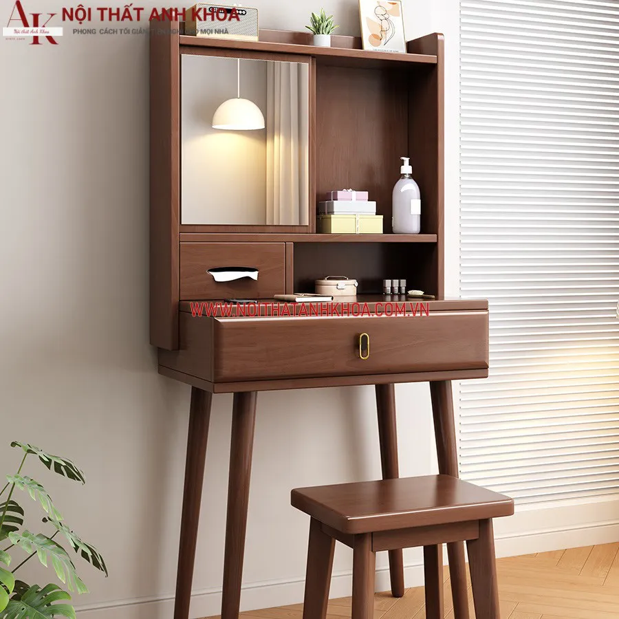 Bàn Trang Điểm Đơn Giản Gỗ Tự Nhiên Đẹp Cho Phòng Ngủ