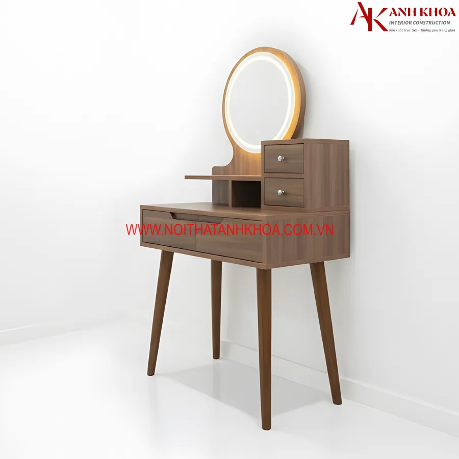 Bàn Trang Điểm Hiện Đại Gỗ Công Nghiệp Có Đèn Led