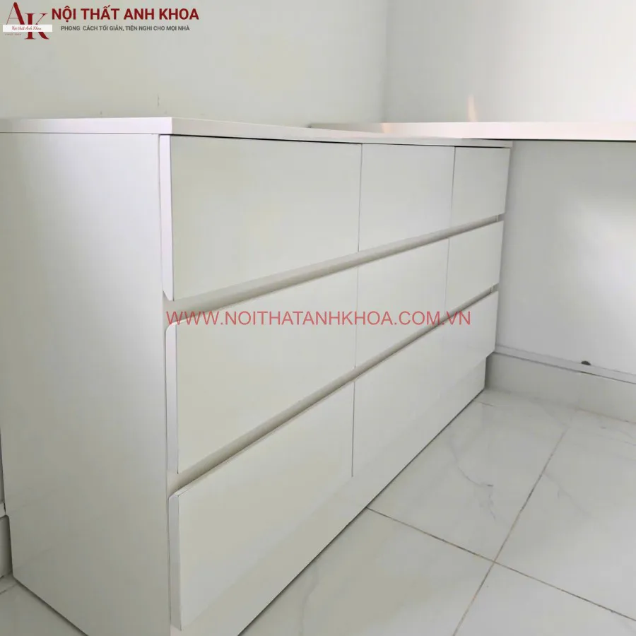 Bàn Trang Điểm Gỗ Công Nghiệp Kết Hợp Đựng Đồ Màu Vân Gỗ