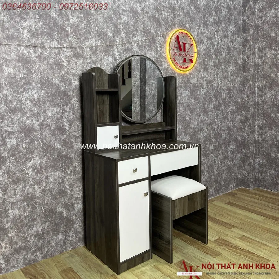 Bàn Trang Điểm Gỗ MDF Màu Xanh Rêu Giá Tốt