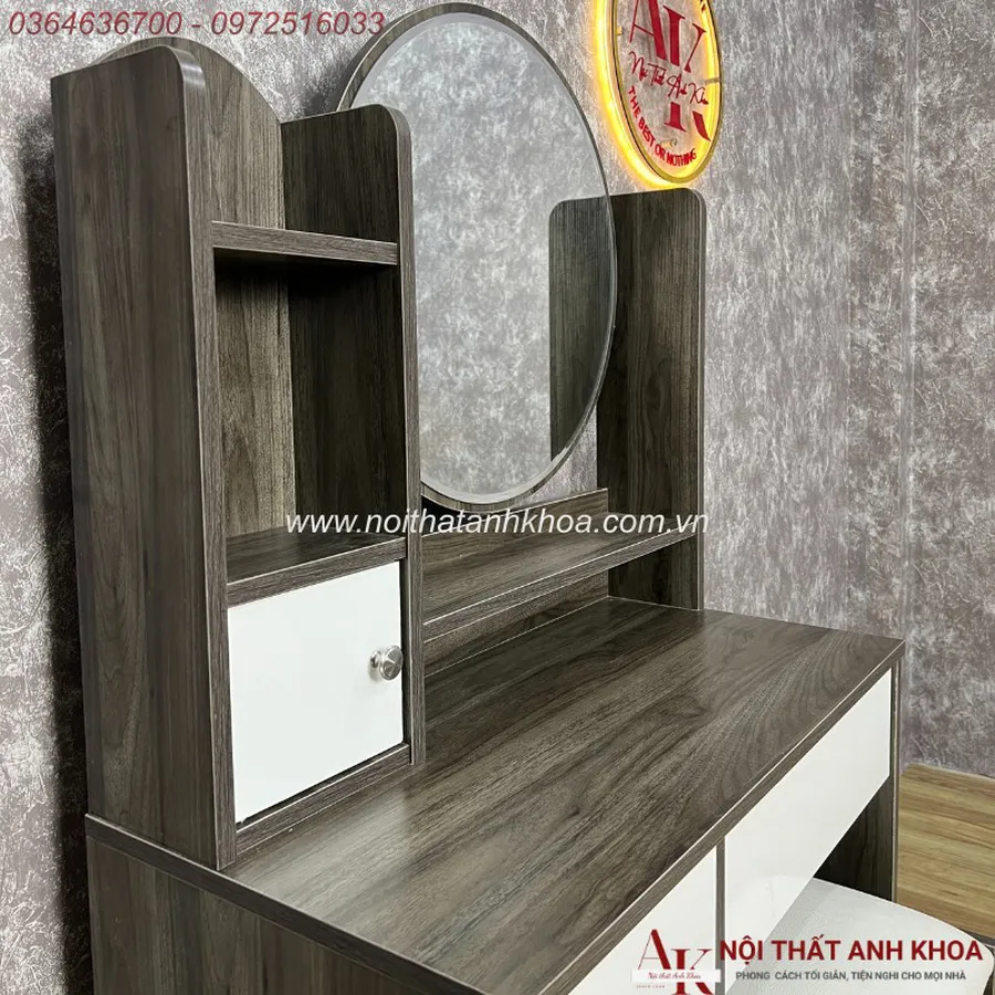 Bàn Trang Điểm Gỗ MDF Màu Xanh Rêu Giá Tốt