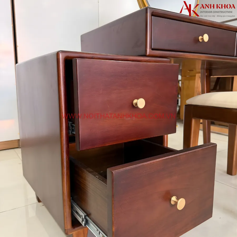 Bàn Trang Điểm Gỗ Tràm Bông Vàng Đẹp Hiện Đại