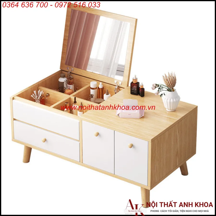 Bàn Trang Điểm Gương Lật Gỗ Công Nghiệp Đẹp Hiện Đại