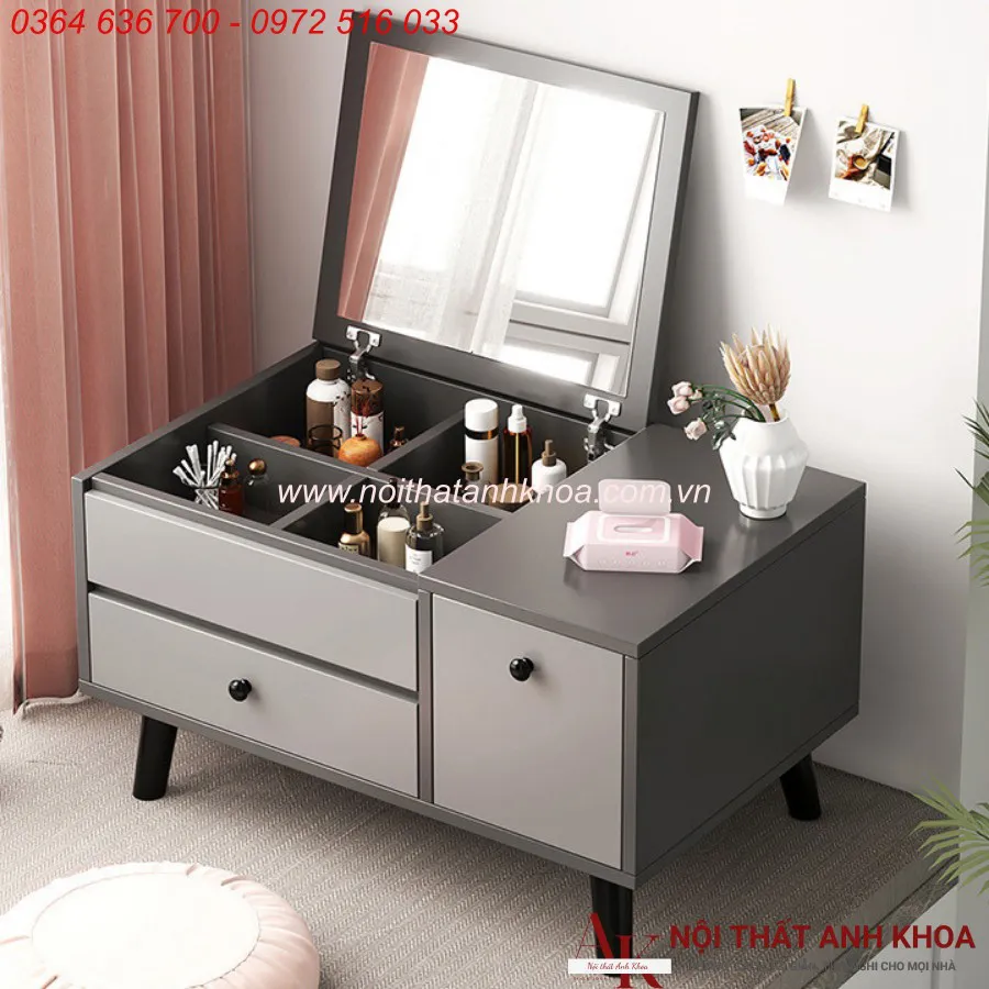 Bàn Trang Điểm Gương Lật Gỗ Công Nghiệp Đẹp Hiện Đại