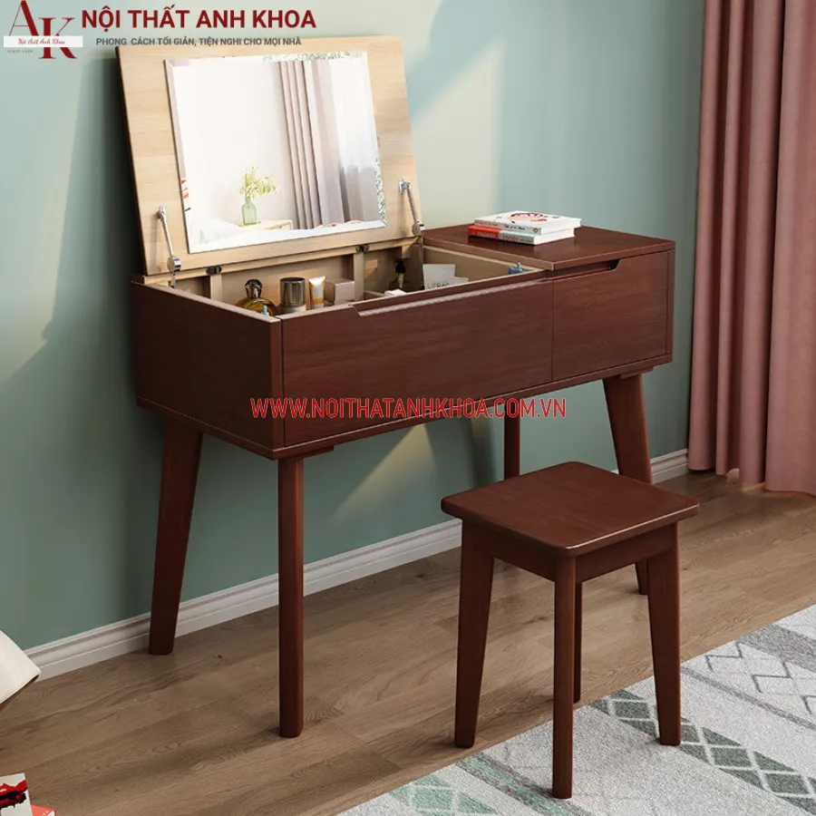 Bàn Trang Điểm Gương Lật Gỗ MDF Nhỏ Gọn Giá Rẻ
