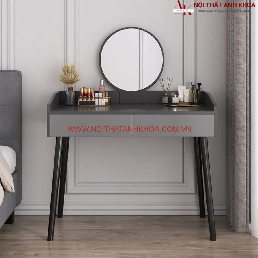 Bàn Trang Điểm Gương Tròn Thiết Kế Hiện Đại
