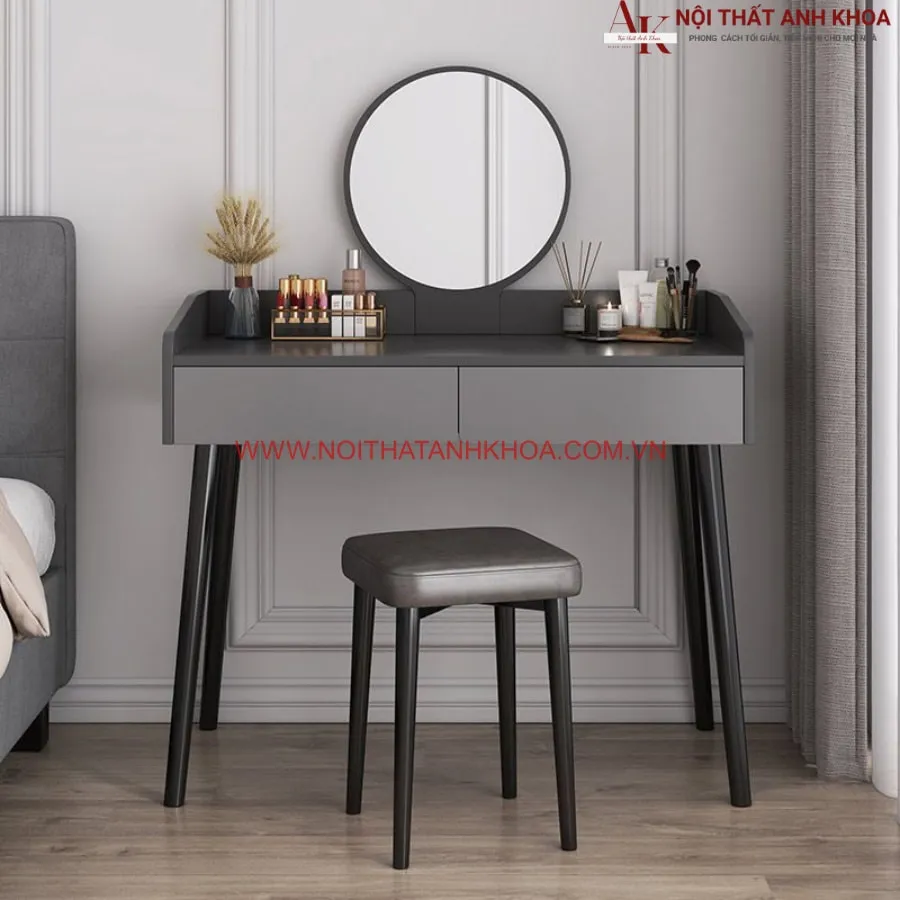 Bàn Trang Điểm Gương Tròn Thiết Kế Hiện Đại
