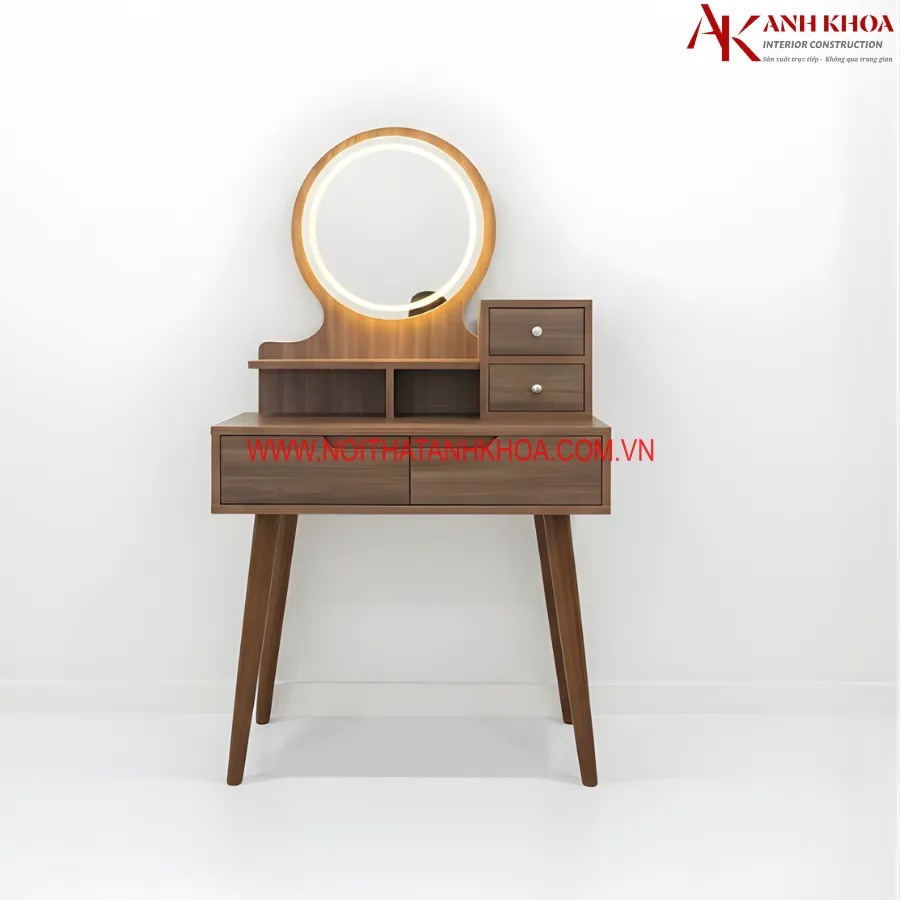Bàn Trang Điểm Hiện Đại Gỗ Công Nghiệp Có Đèn Led