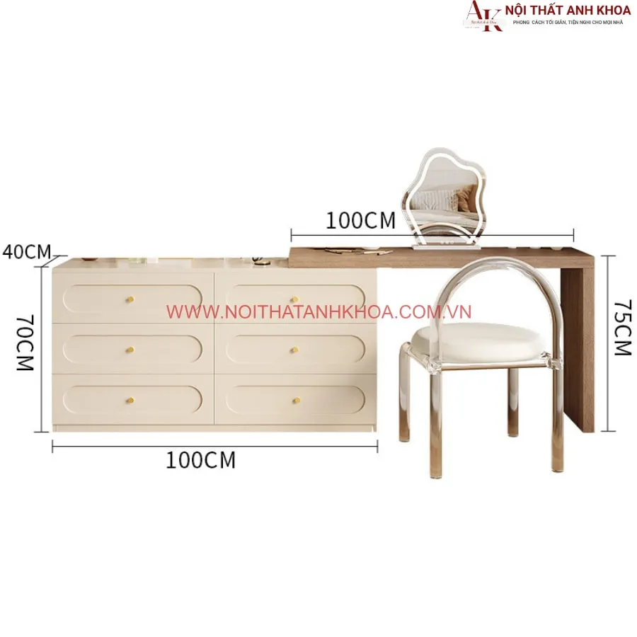 Bàn Trang Điểm Kết Hợp Chổ Làm Việc Hiện Đại Tiện Nghi