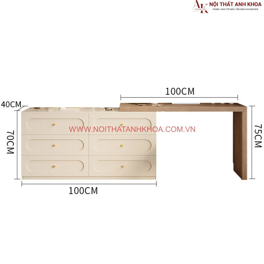 Bàn Trang Điểm Kết Hợp Chổ Làm Việc Hiện Đại Tiện Nghi