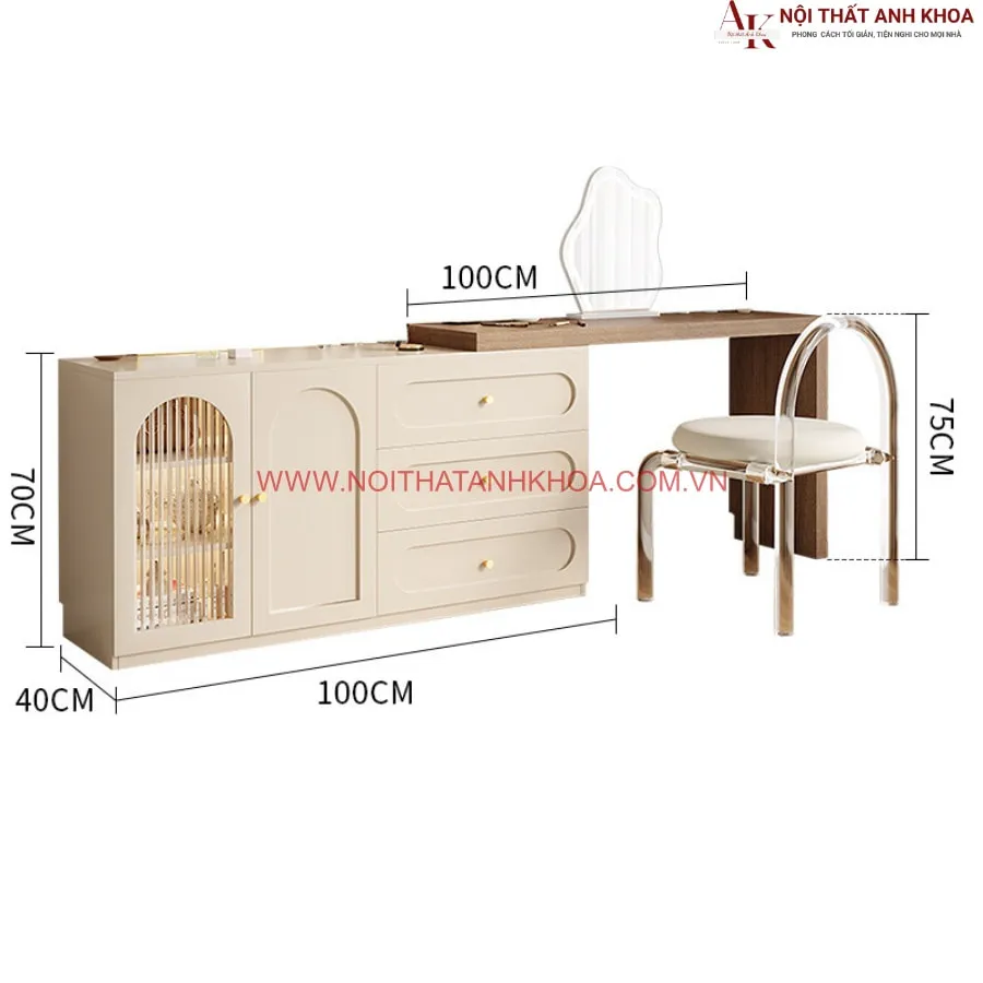 Bàn Trang Điểm Kết Hợp Chổ Làm Việc Hiện Đại Tiện Nghi