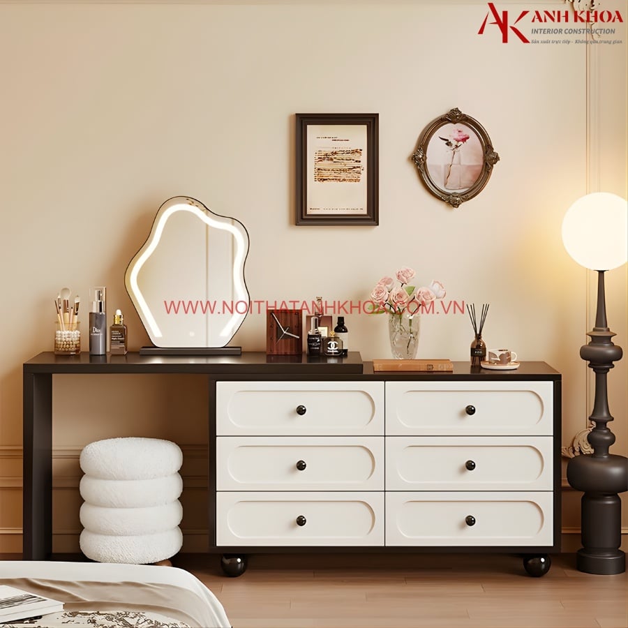 Bàn Trang Điểm Kết Hợp Tủ Ngăn Kéo Gỗ Công Nghiệp