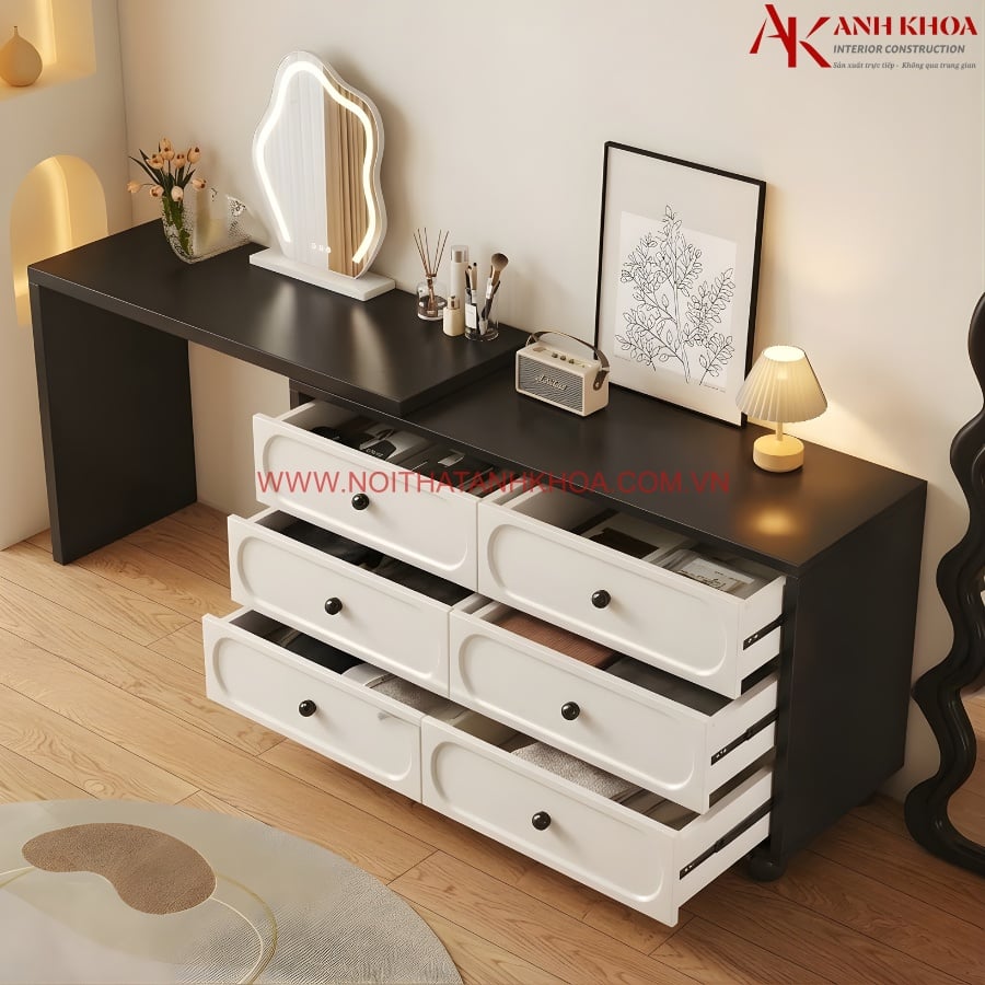 Bàn Trang Điểm Kết Hợp Tủ Ngăn Kéo Gỗ Công Nghiệp