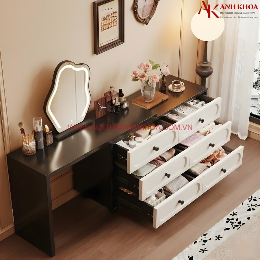Bàn Trang Điểm Kết Hợp Tủ Ngăn Kéo Gỗ Công Nghiệp