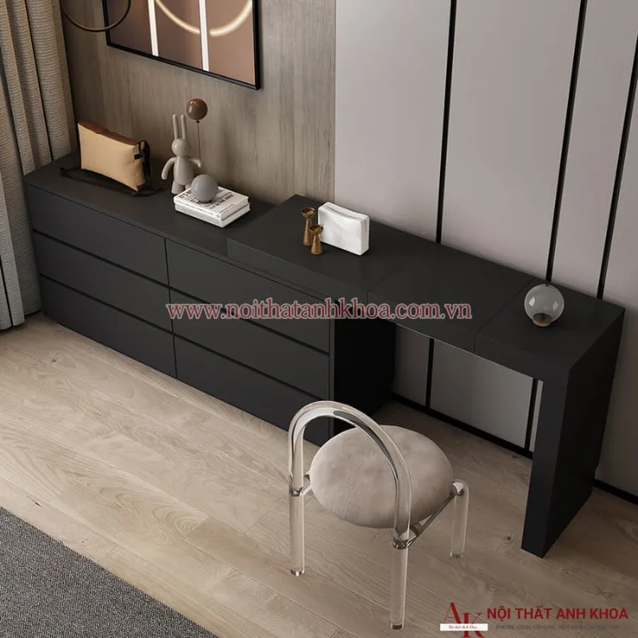 Bàn Trang Điểm MDF Kết Hợp Hệ Tủ Nhiều Ngăn