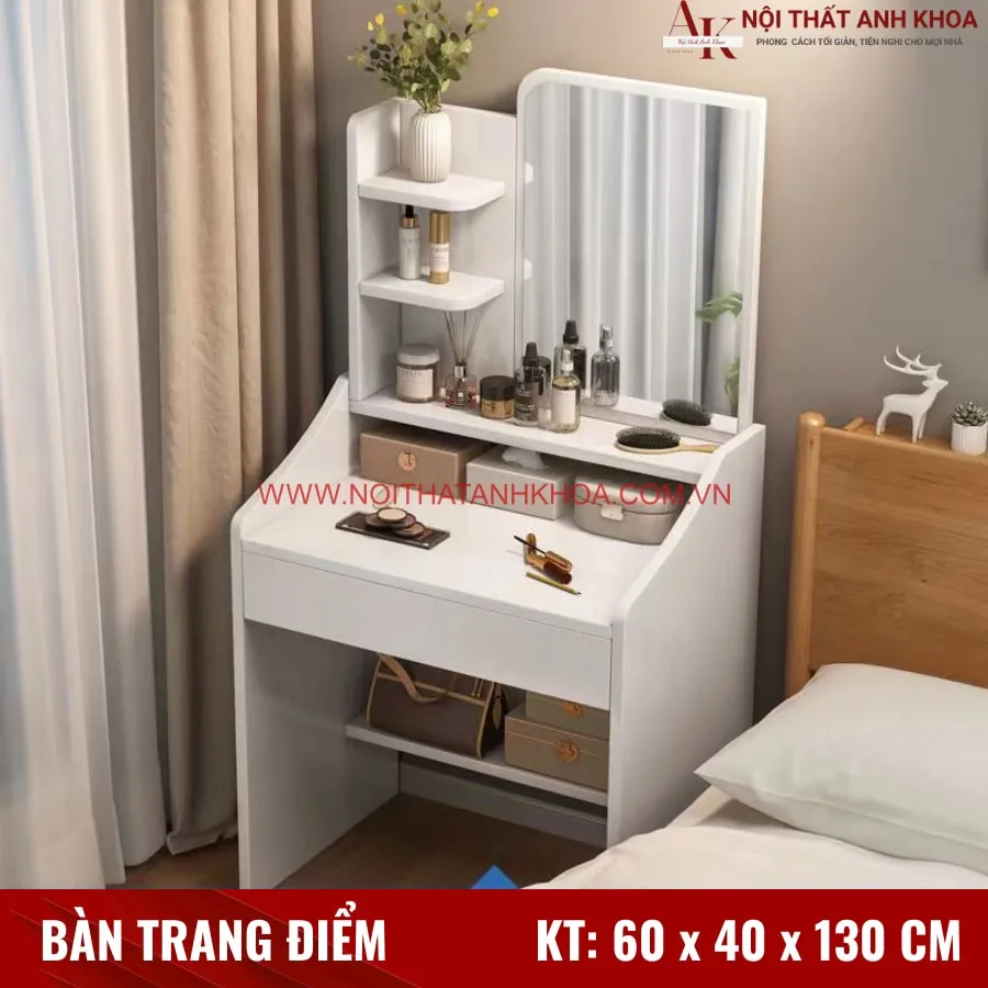 Bàn Trang Điểm Nhỏ Gọn Đẹp Gỗ Công Nghiệp
