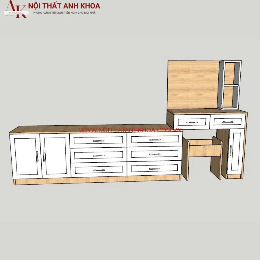 Bàn Trang Điểm Phong Cách Gỗ Công Nghiệp Đẹp Hiện Đại