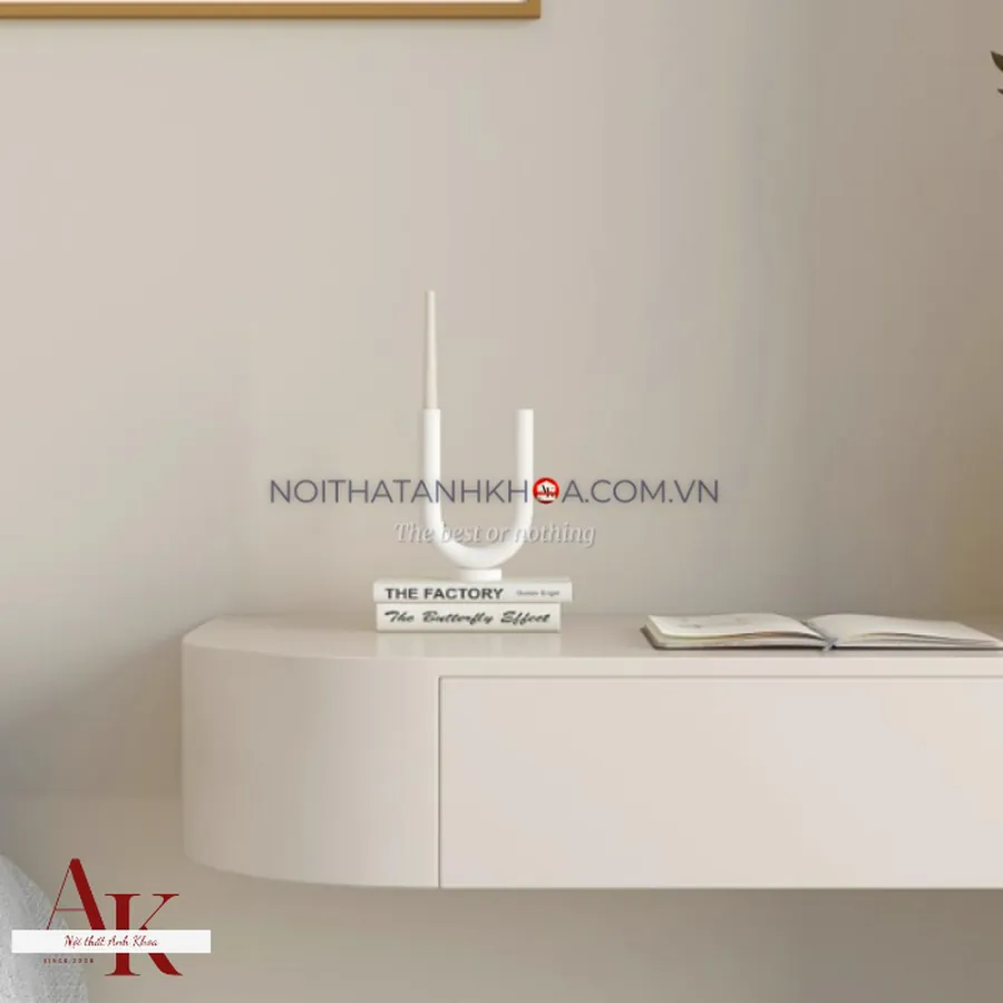 Bàn Trang Điểm Treo Tường Gỗ MDF Bo Cạnh Mềm Mại Thiết Kế Chắc Chắn