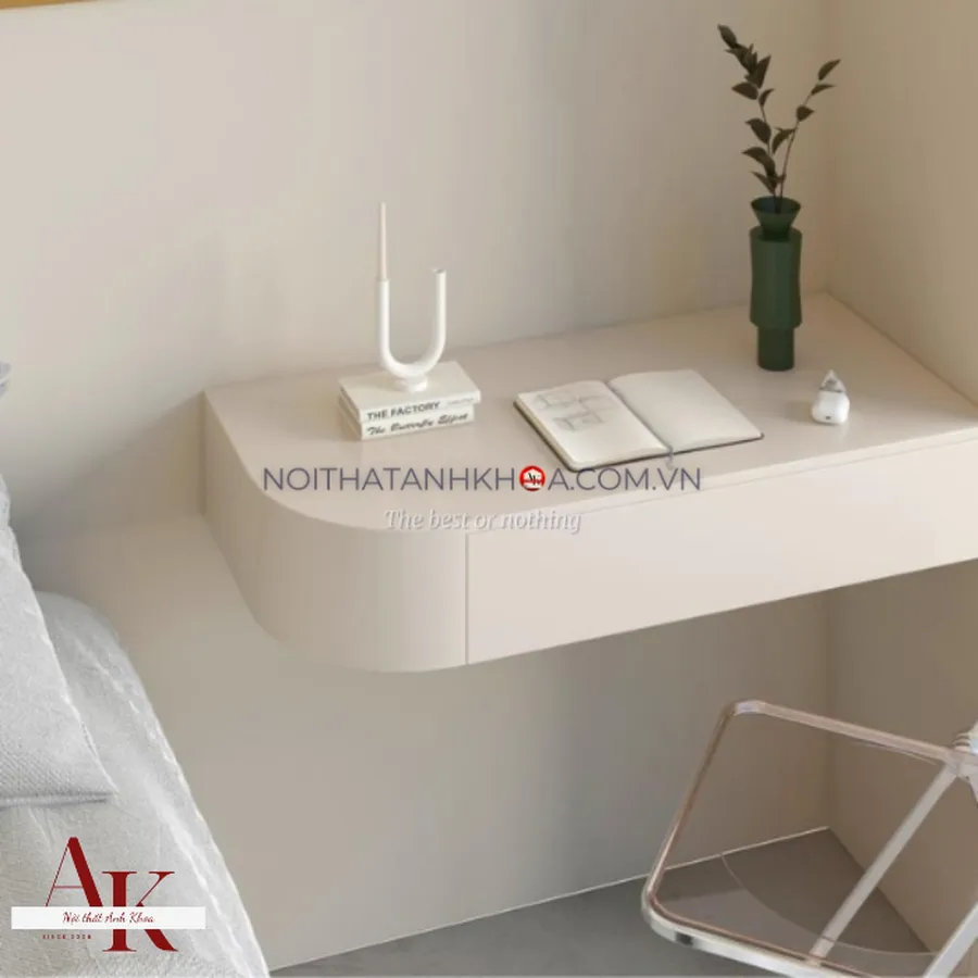 Bàn Trang Điểm Treo Tường Gỗ MDF Bo Cạnh Mềm Mại Thiết Kế Chắc Chắn