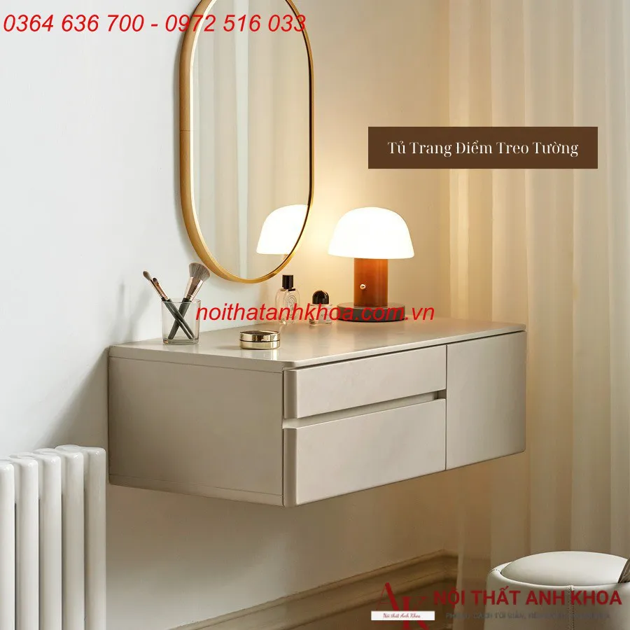Bàn Trang Điểm Treo Tường Gỗ MDF Nhỏ Gọn Giá Rẻ