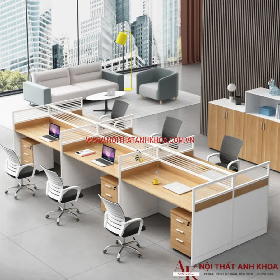 Bàn Văn Phòng Cho Nhân Viên Làm Bằng Gỗ Công Nghiệp