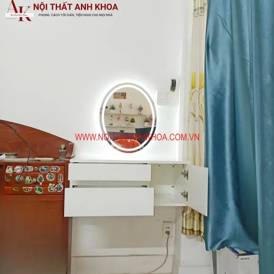 Bàn Trang Điểm Treo Tường Gỗ MDF Nhỏ Gọn Giá Rẻ