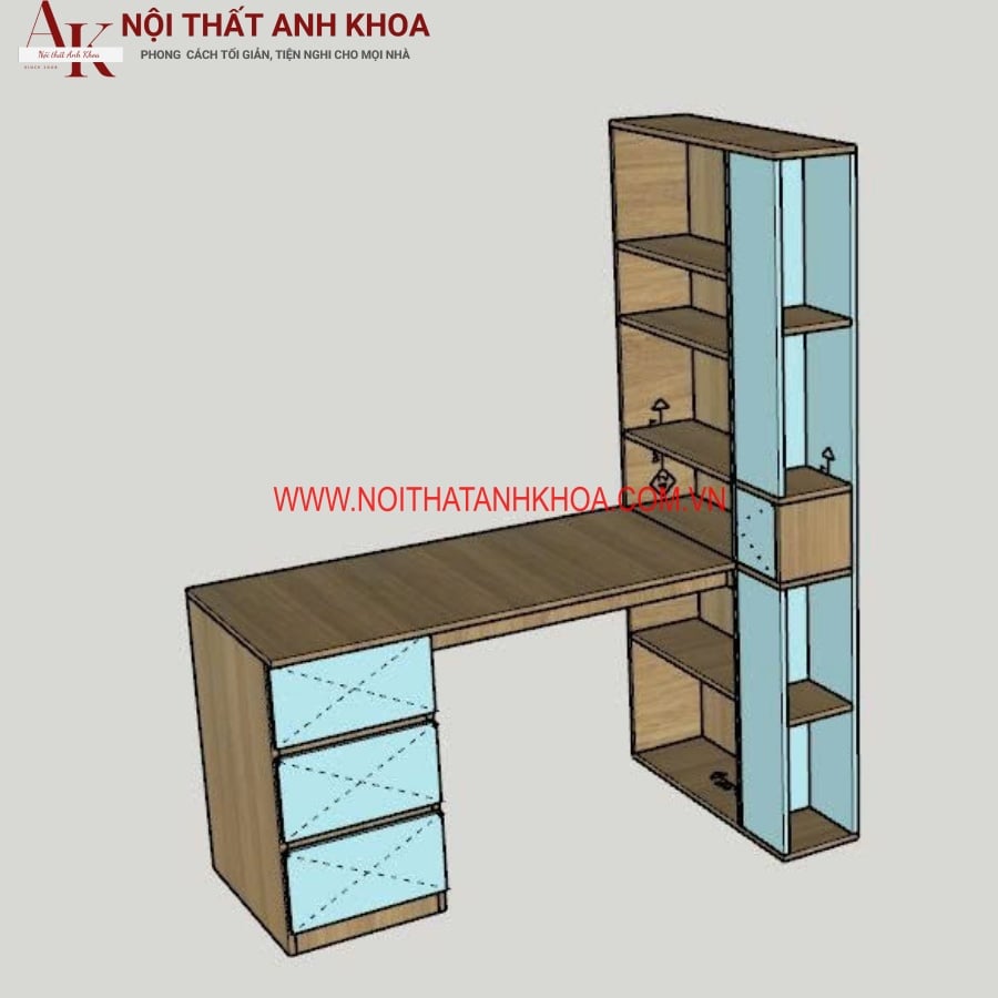 Bàn Làm Việc Kết Hợp Kệ Sách Gỗ MDF Giá Rẻ Đa Dạng Mẫu Mã