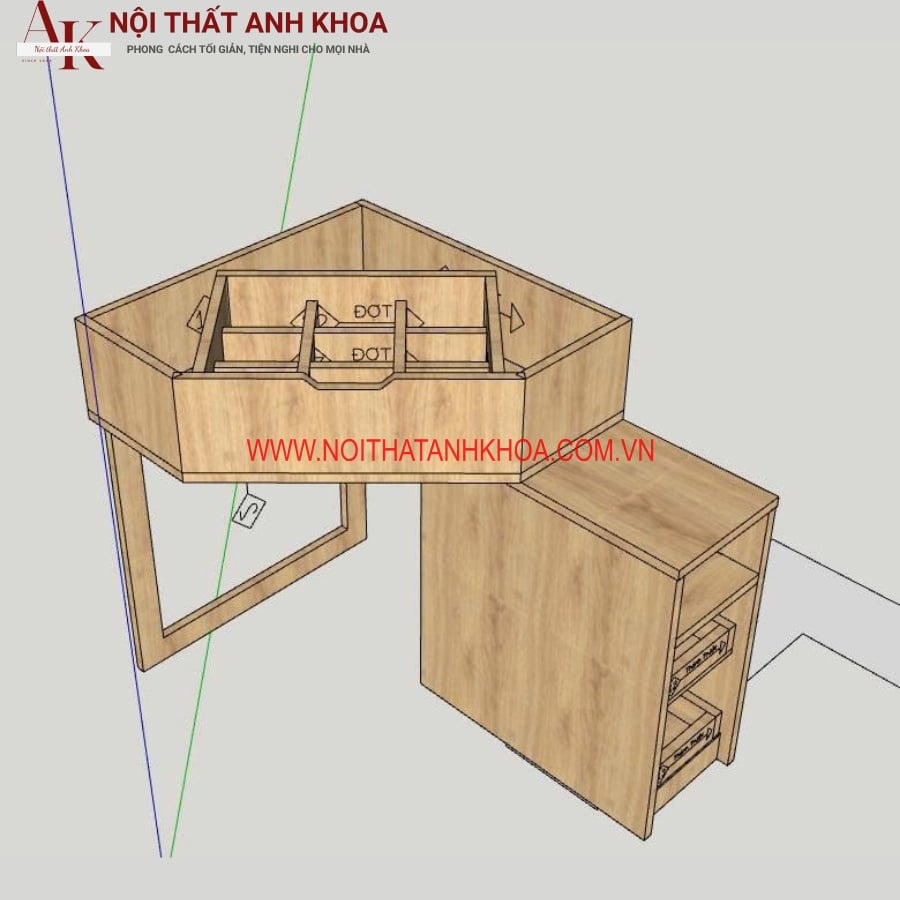 Bàn Trang Điểm Gỗ Công Nghiệp Phù Hợp Với Không Gian Hẹp