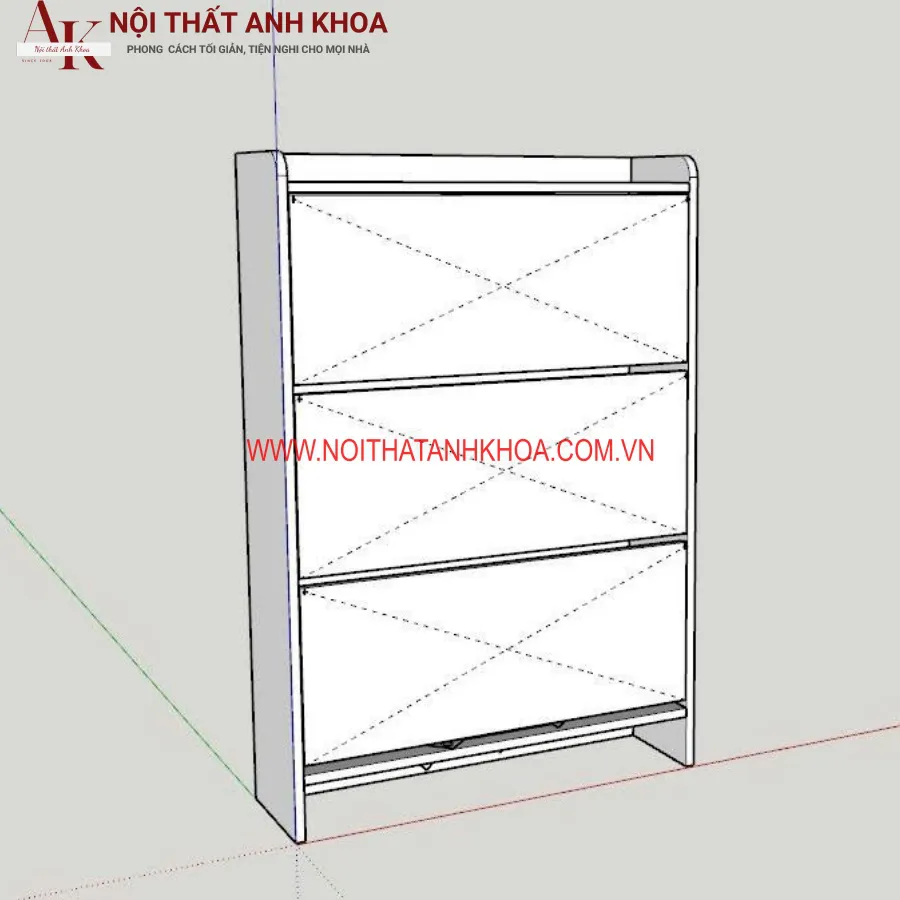 Tủ Giày Gỗ MDF Màu Trắng Thiết Kế Thông Minh Chứa Nhiều Giày Dép
