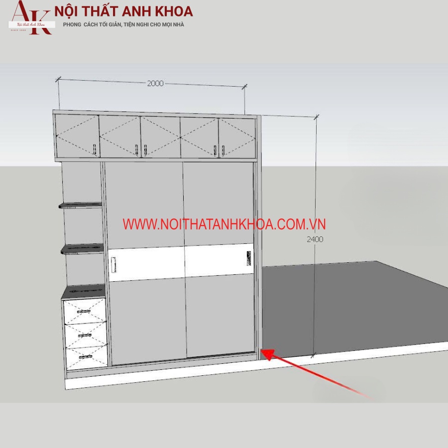 Mẫu Tủ Quần Áo Đẹp Cửa Lùa Gỗ Công Nghiệp Màu Tối Cao Cấp Hiện Đại