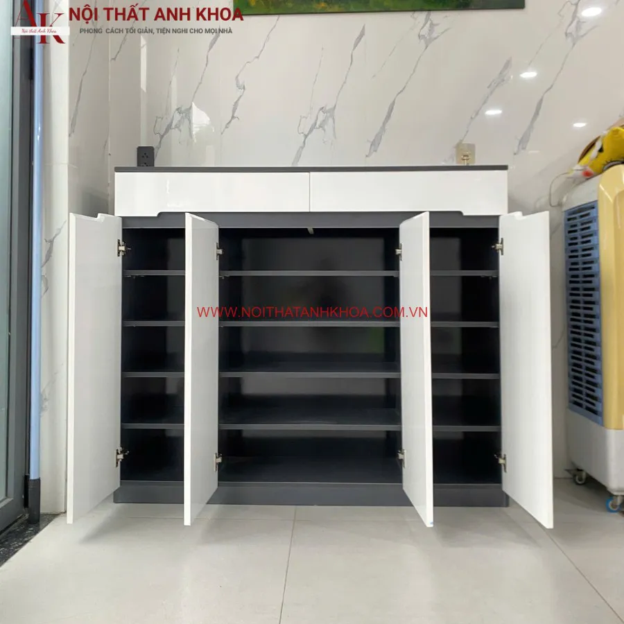 Tủ Giày Gỗ Công Nghiệp Kết Hợp Cánh Acrylic Cao Cấp Sang Trọng