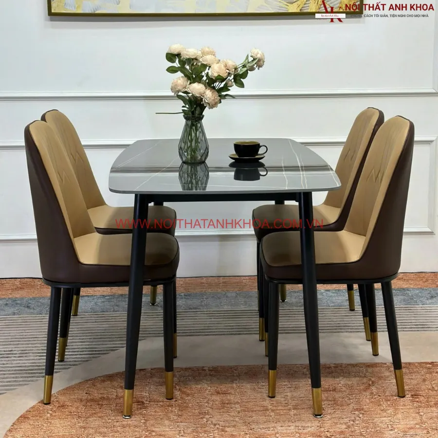 Bộ Bàn Ăn 4 Ghế Nhỏ Gọn Hiện Đại