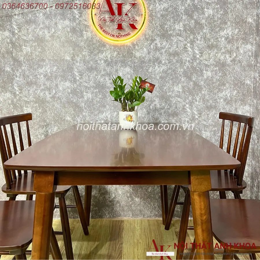 Bộ Bàn Ăn 4 Ghế Sunny Gỗ Cao Su Đẹp Hiện Đại