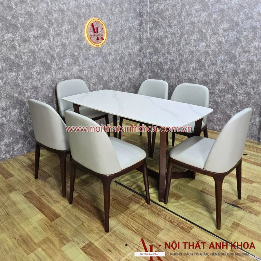 Bộ Bàn Ăn 6 Ghế Mặt Đá Đẹp Hiện Đại