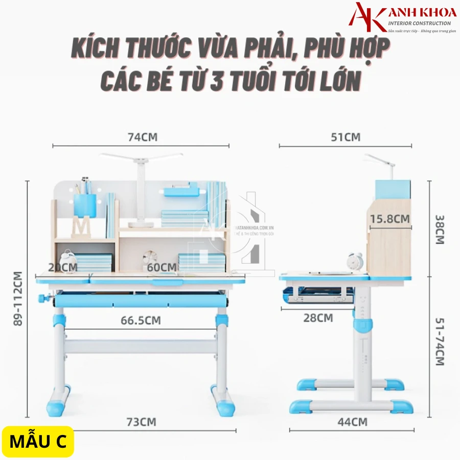 Bộ Bàn Ghế Học Sinh Thông Minh Chống Gù Cao Cấp
