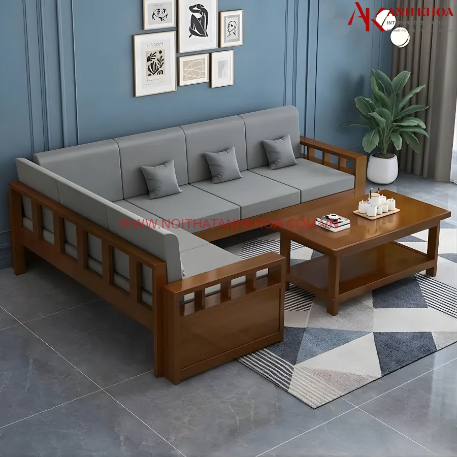 Bộ Bàn Ghế Sofa Gỗ Phòng Khách Đẹp Cao Cấp
