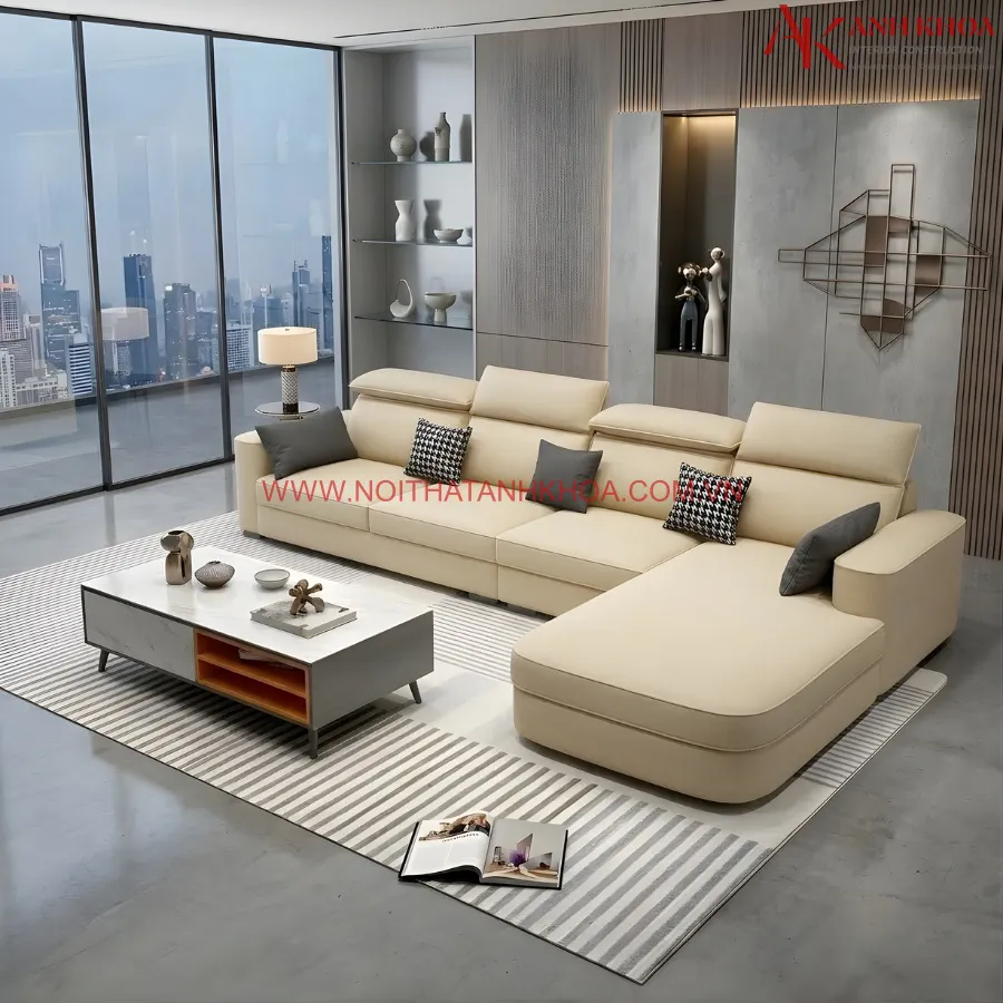 Bộ Bàn Ghế Sofa Tiếp Khách Chữ l Đẹp Hiện Đại