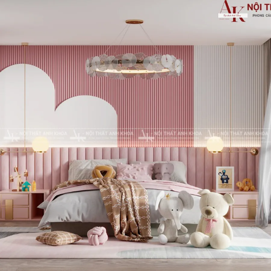 Bộ Combo Phòng Ngủ Bé Gái Đơn Giản