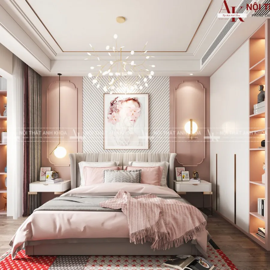 Bộ Combo Phòng Ngủ Bé Gái Đơn Giản