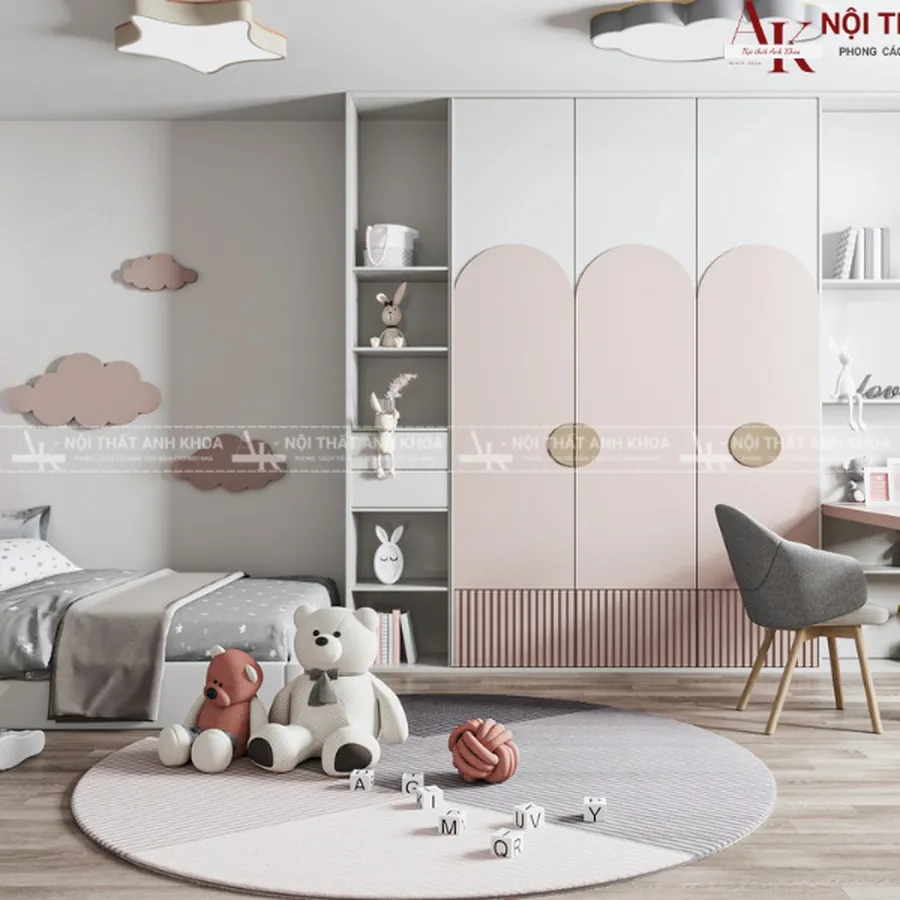 Bộ Combo Phòng Ngủ Bé Gái Đơn Giản