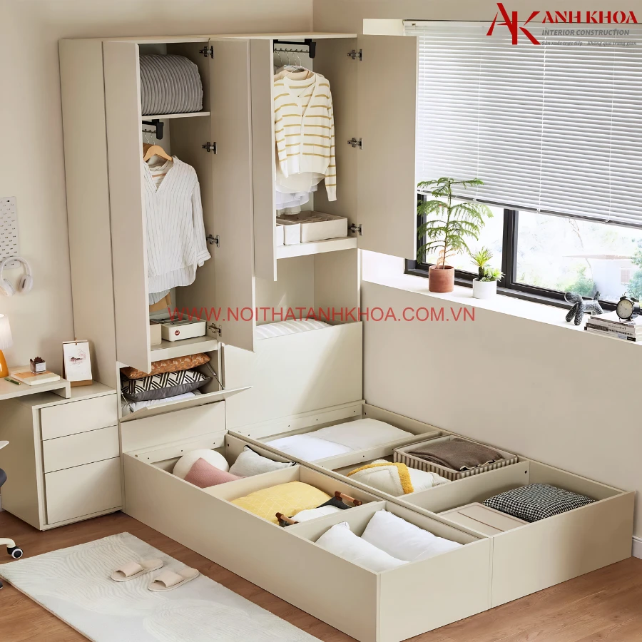 Bộ Combo Tủ Liền Giường Gỗ Công Nghiệp Cao Cấp