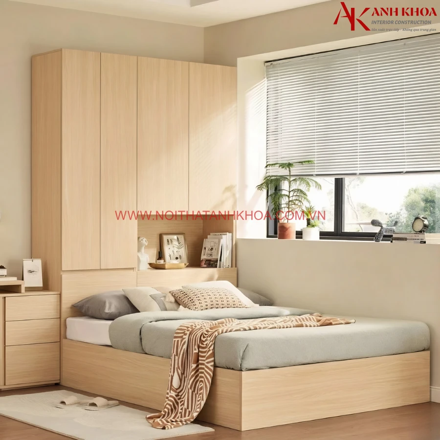 Bộ Combo Tủ Liền Giường Gỗ Công Nghiệp Cao Cấp