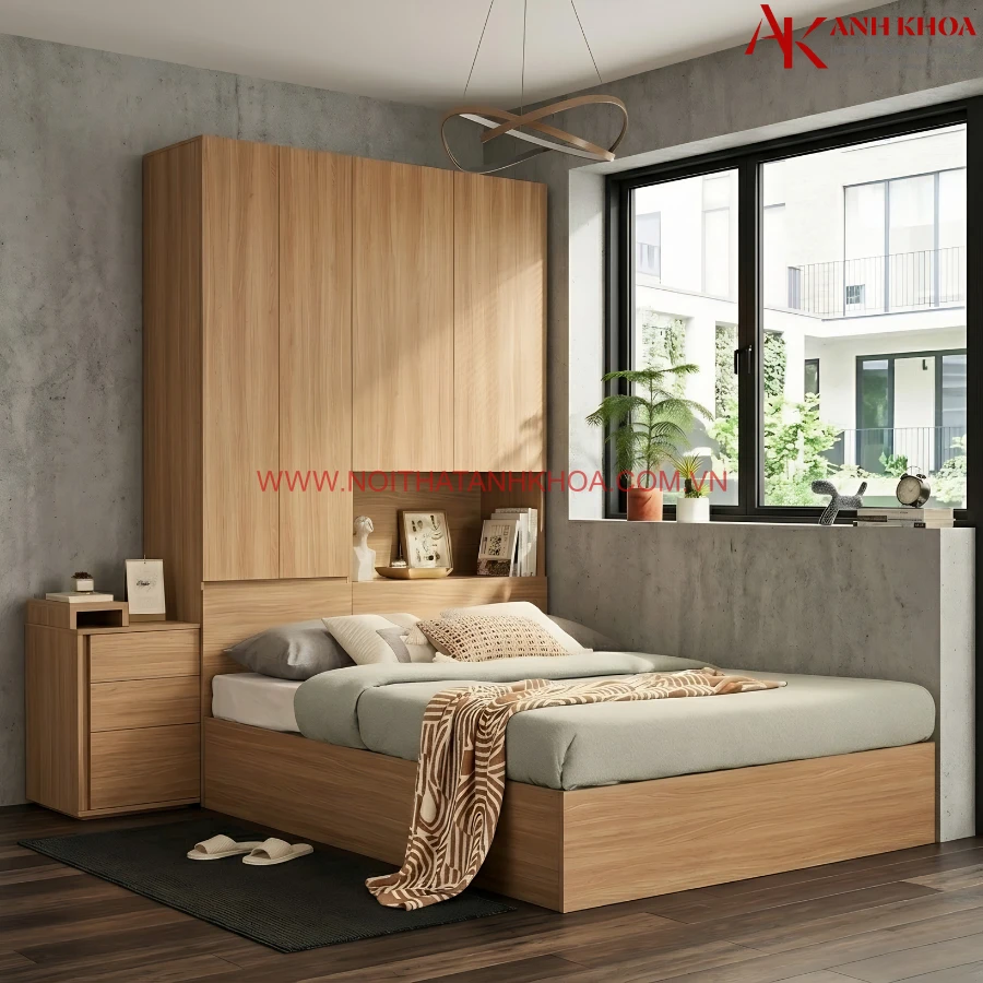 Bộ Combo Tủ Liền Giường Gỗ Công Nghiệp Cao Cấp